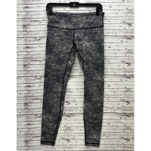 Lululemon Women's Leggings Size 8 Black Geometric Pull On Active Leggings